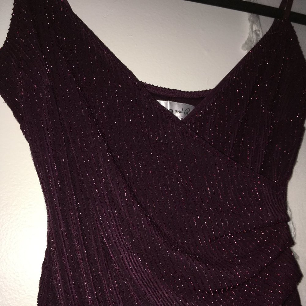 Burgundy Asymmetrical Dress